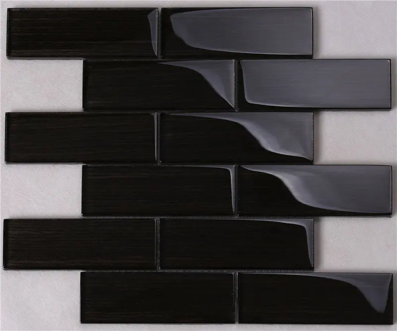 Black Wood-like Glass Tile