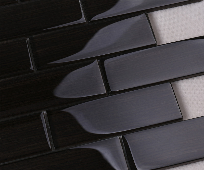 Black Wood-like Glass Tile