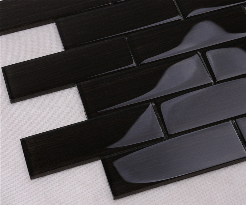 Black Wood-like Glass Tile