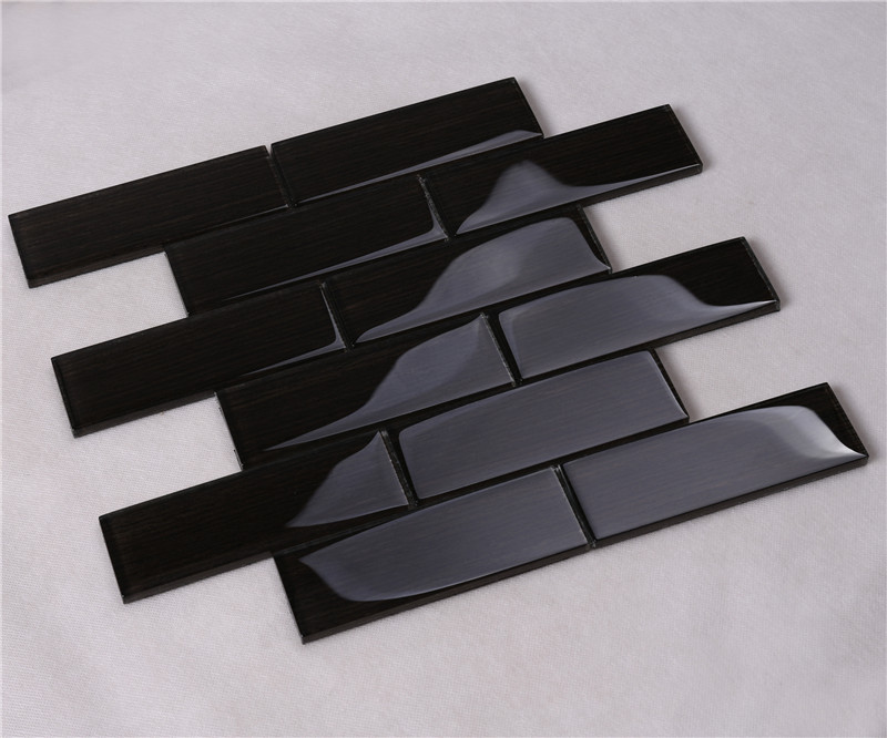 Black Wood-like Glass Tile