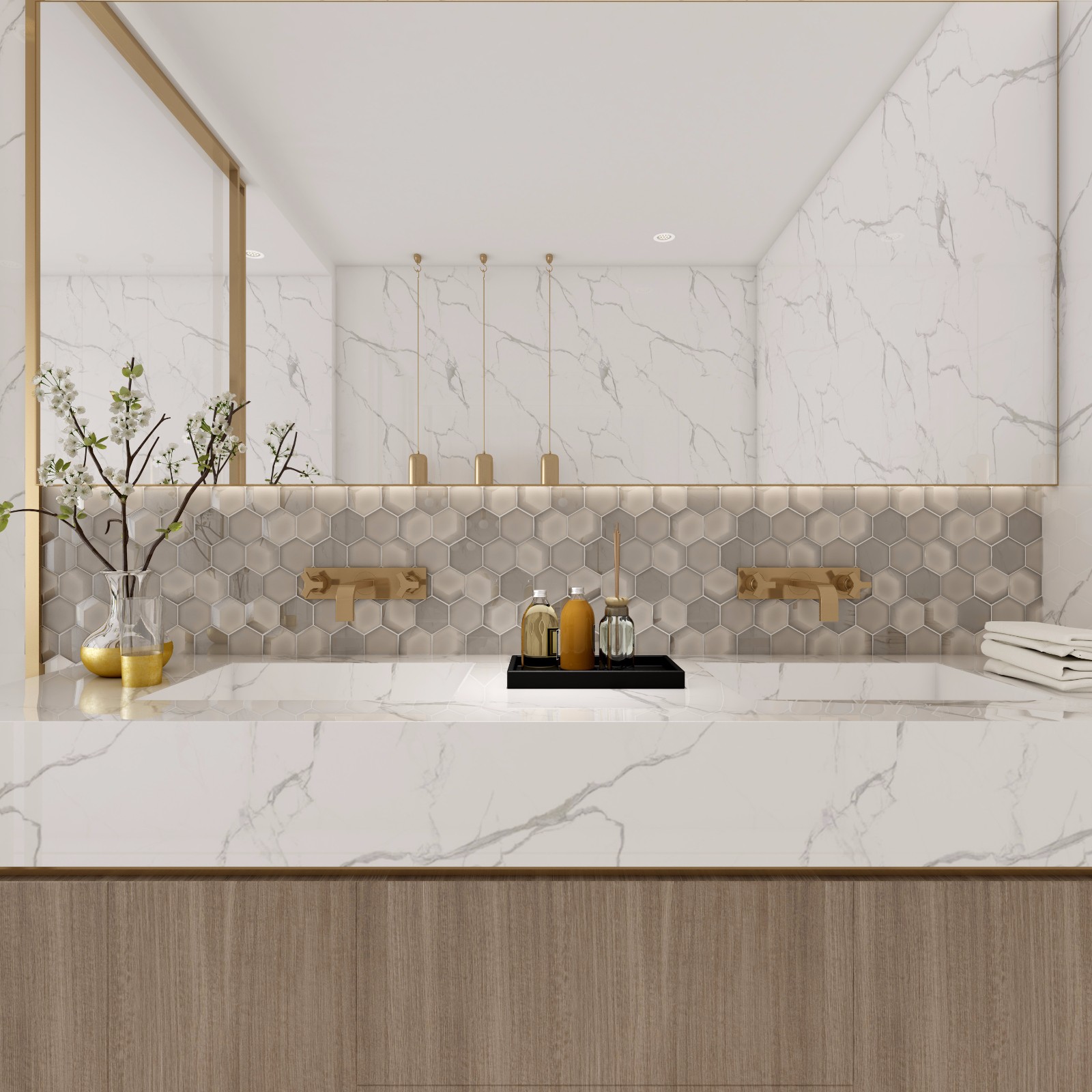 grey 3d mosaic tile splash for hotel Heng Xing-6
