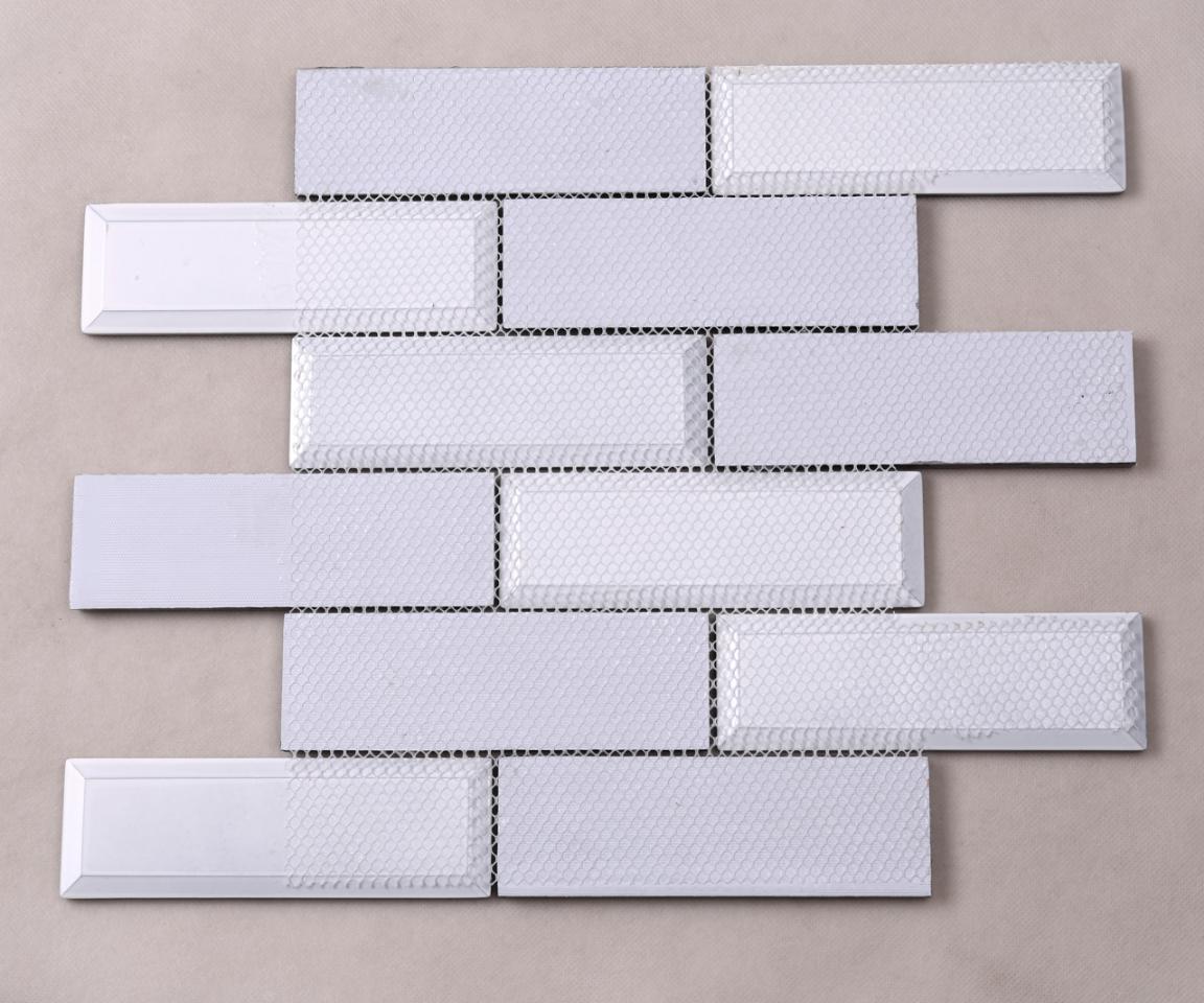 Best Price Strip Pattern Glass Mosaic Beveled Wall Backsplash