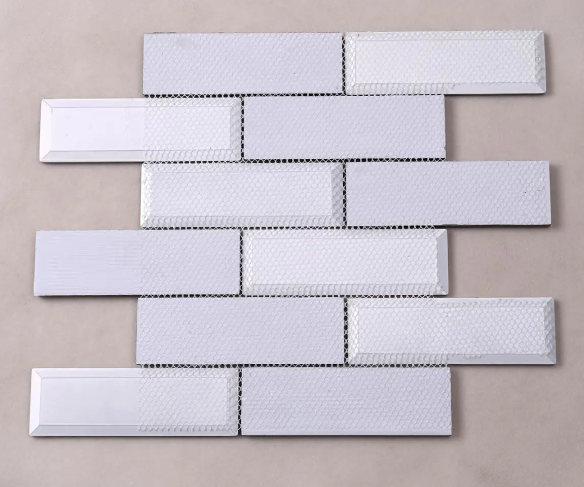 Best Price Strip Pattern Glass Mosaic Beveled Wall Backsplash