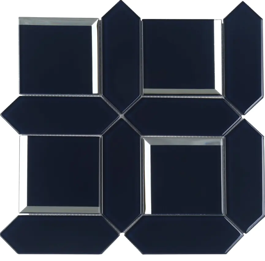 Bevel Glossy Glass Mosaic tiles irregular shape HMB121