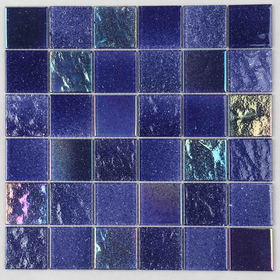Purple Blue Electroplating Starry Sky Glass Mosaic Tiles for Swimming Pool