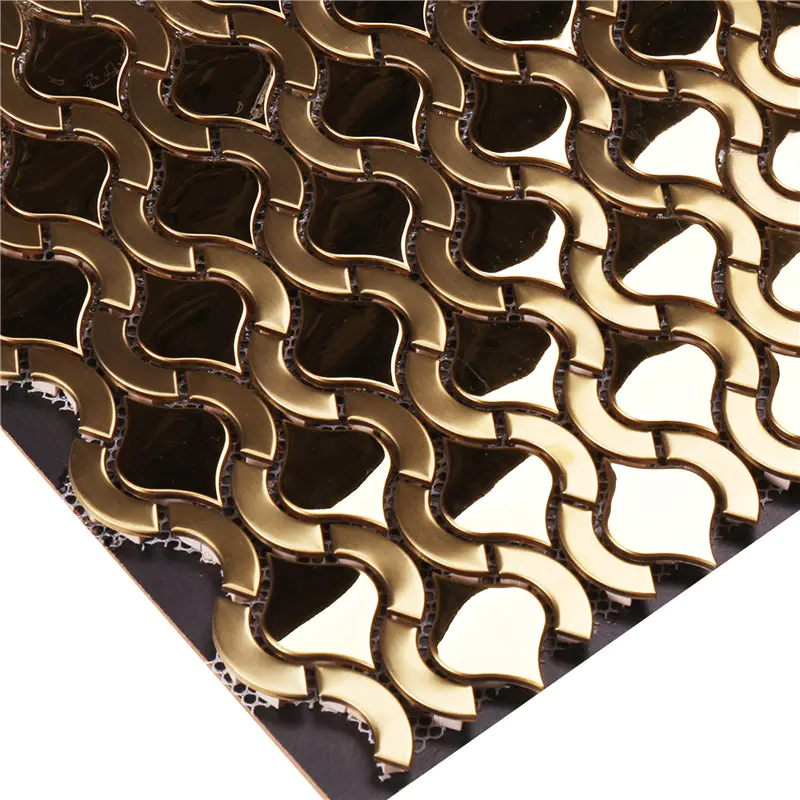 Luxurious Golden Metal Mosaic Tiles SW-18007