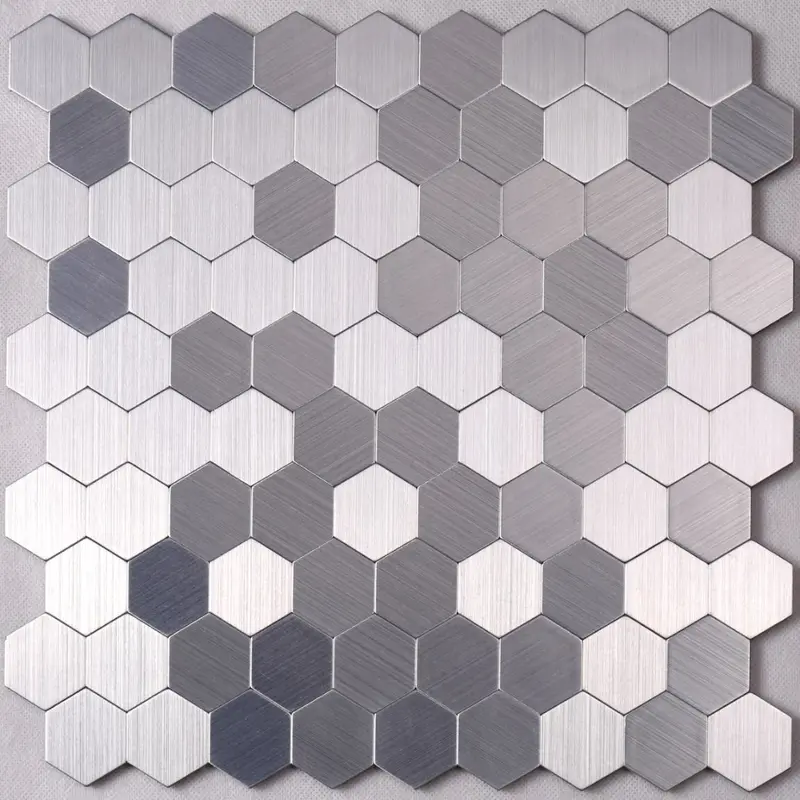 3D Hexagon Metal Mosaic Tile for Backsplash Decoration
