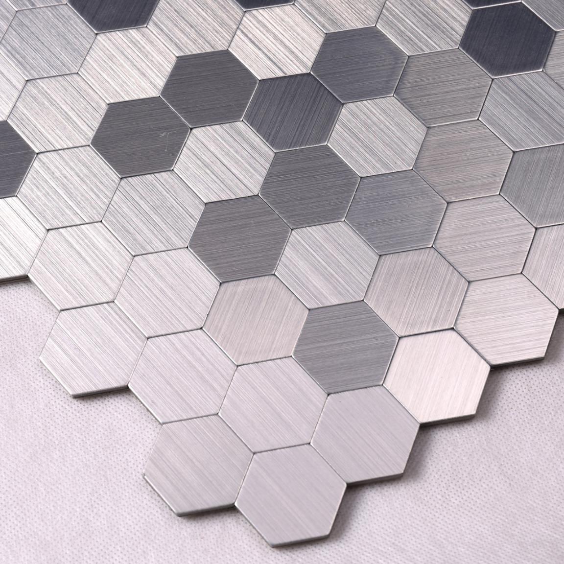 3D Hexagon Metal Mosaic Tile for Backsplash Decoration