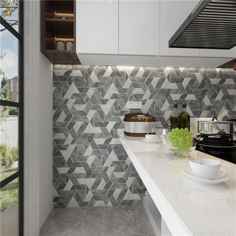 flower marble tiles herringbone design for backsplash Heng Xing