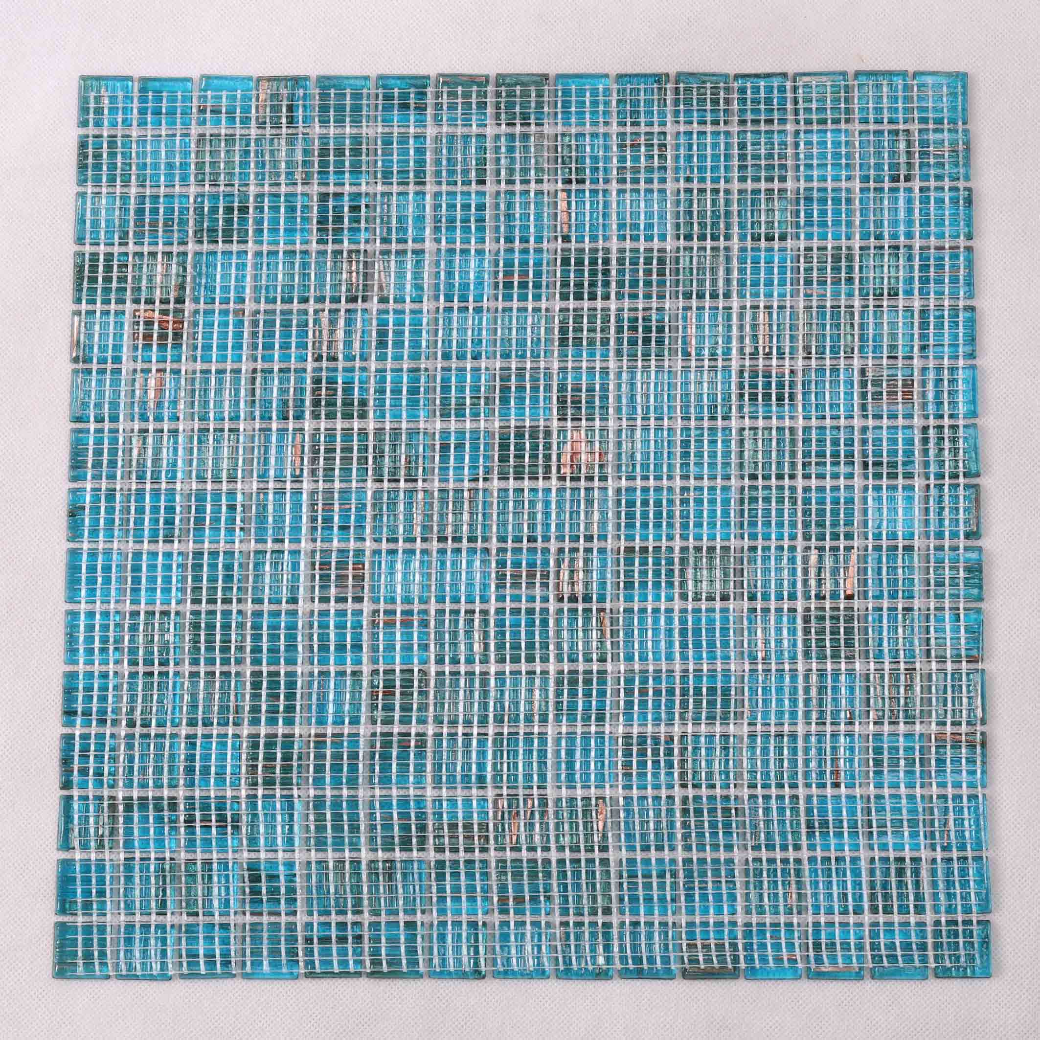 Blue Mix Golden Line Colorful Swimming Pool Mosaic Tile