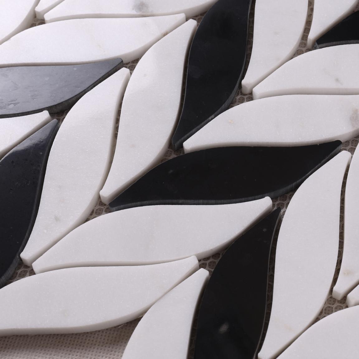 Leaf Design Natural Stone Mosaic Tile for Background Wall Decoration HSC04