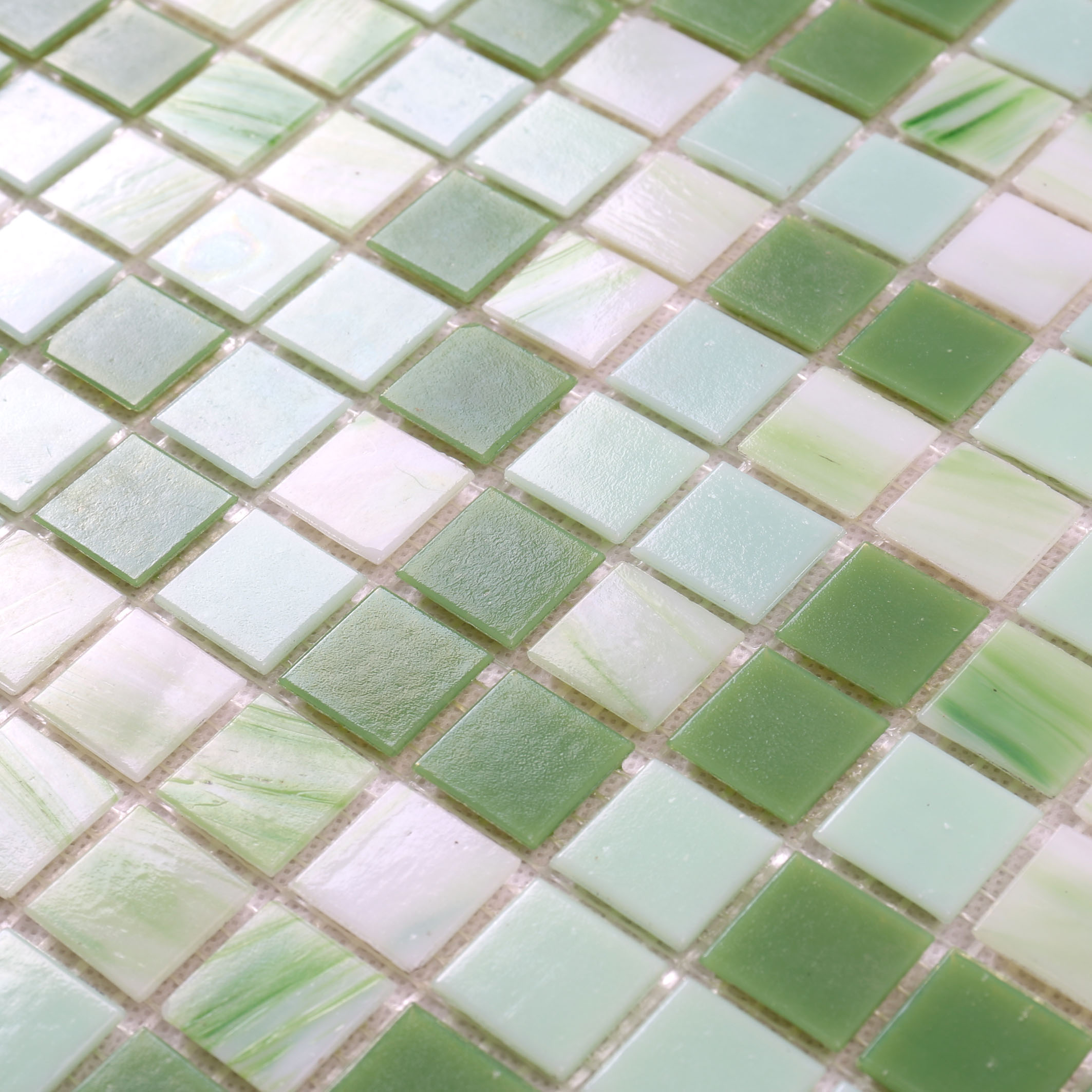 Green golden line hot melting glass swimming pool tiles