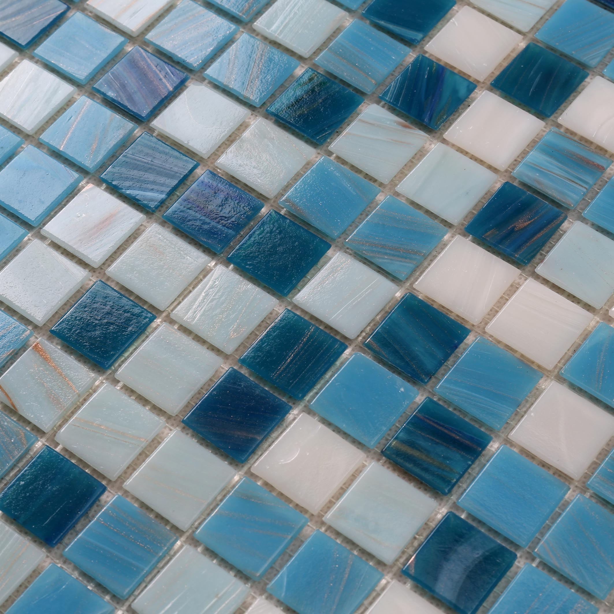 Mixed Golden Line iridescent Glass Swimming Pool Tiles CL09