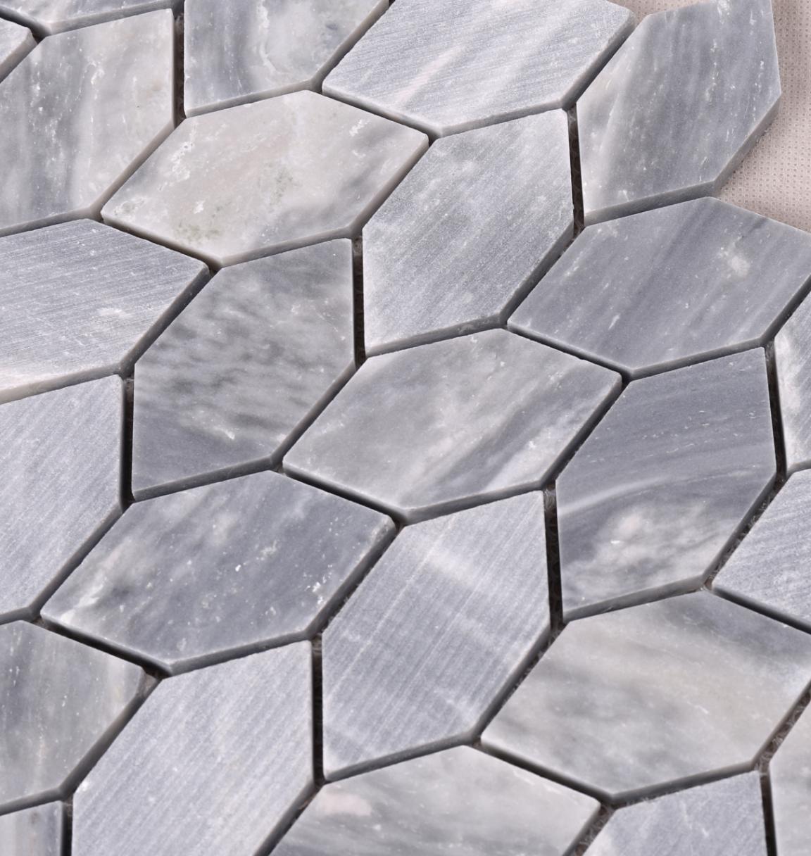 HSC137 Classic Grey Color Leaf Shape Stone Mosaic Floor Tile