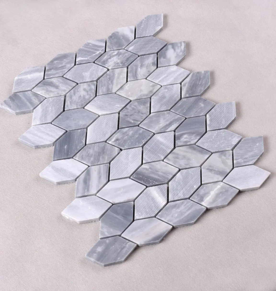 HSC137 Classic Grey Color Leaf Shape Stone Mosaic Floor Tile
