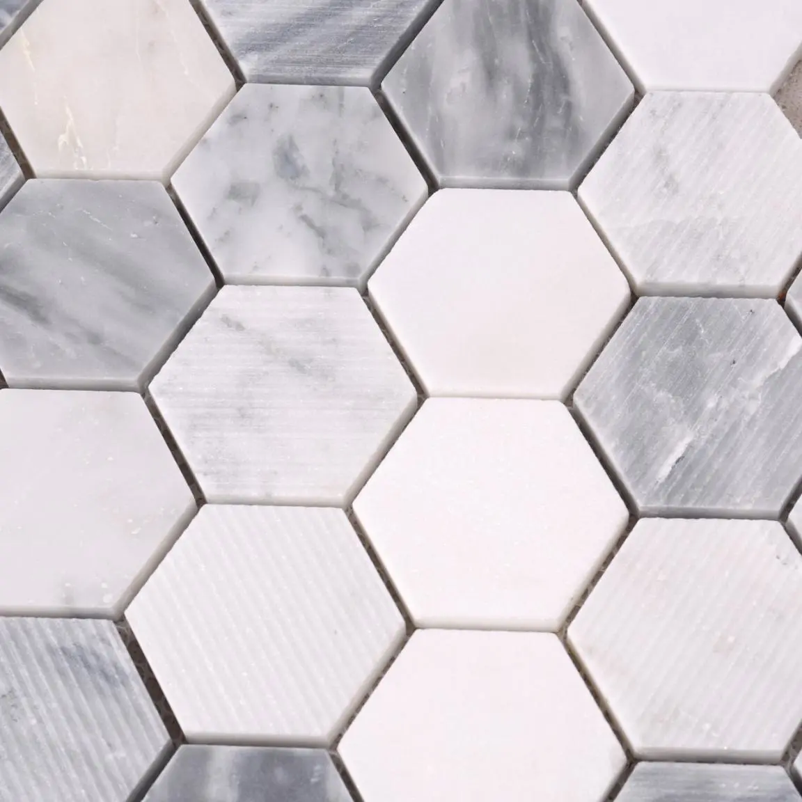 HSC134 Carrara White Hexagon Marble Backsplash Mosaic Tiles