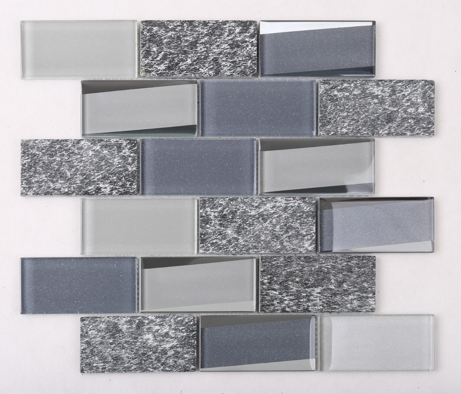 HMB03 Glass Mix Marble Mosaic Tile Grey Top Quality Kitchen Backsplash