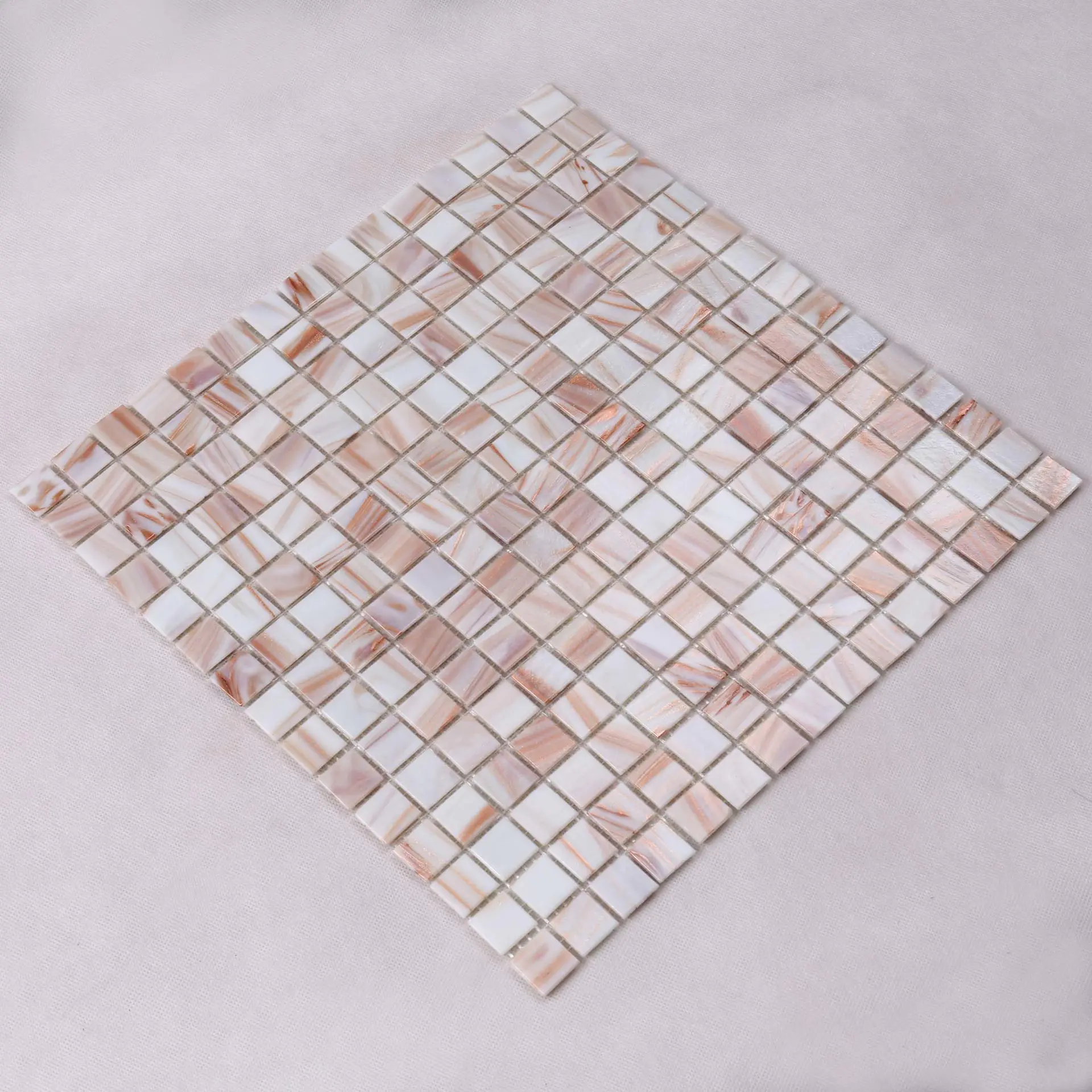 Pink Mix Golden Line Colorful Swimming Pool Border Mosaic Tile E101