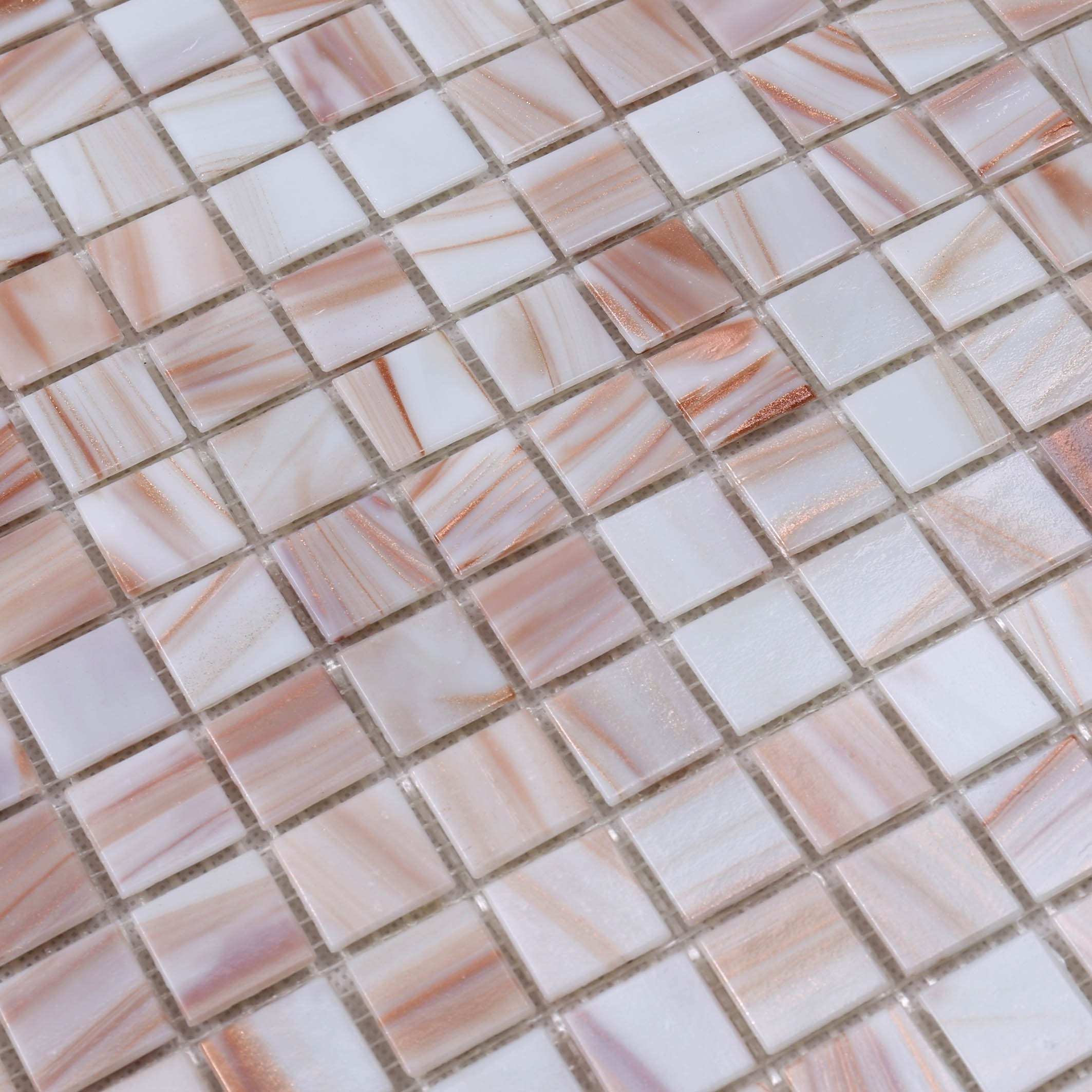 Pink Mix Golden Line Colorful Swimming Pool Border Mosaic Tile E101