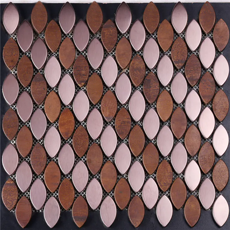 Leaf Shape Cheap Copper Mosaic Tile for Decoration