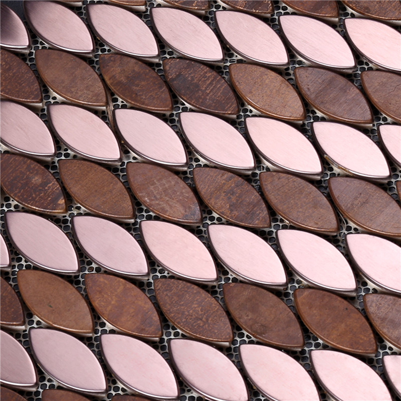 product-Leaf Shape Cheap Copper Mosaic Tile for Decoration-Heng Xing-img