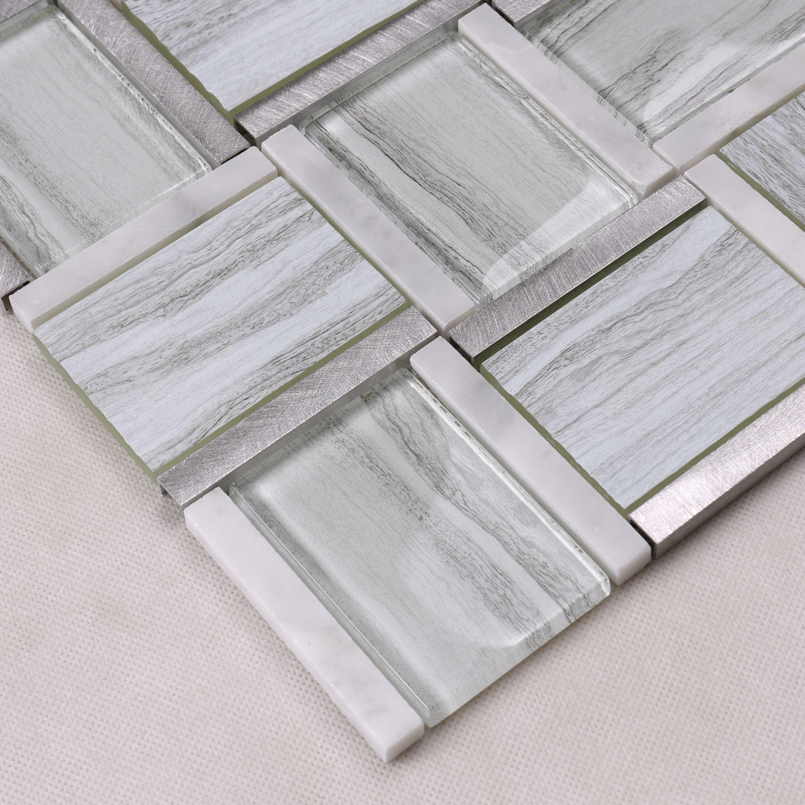 square green glass mosaic tile interlock factory for bathroom