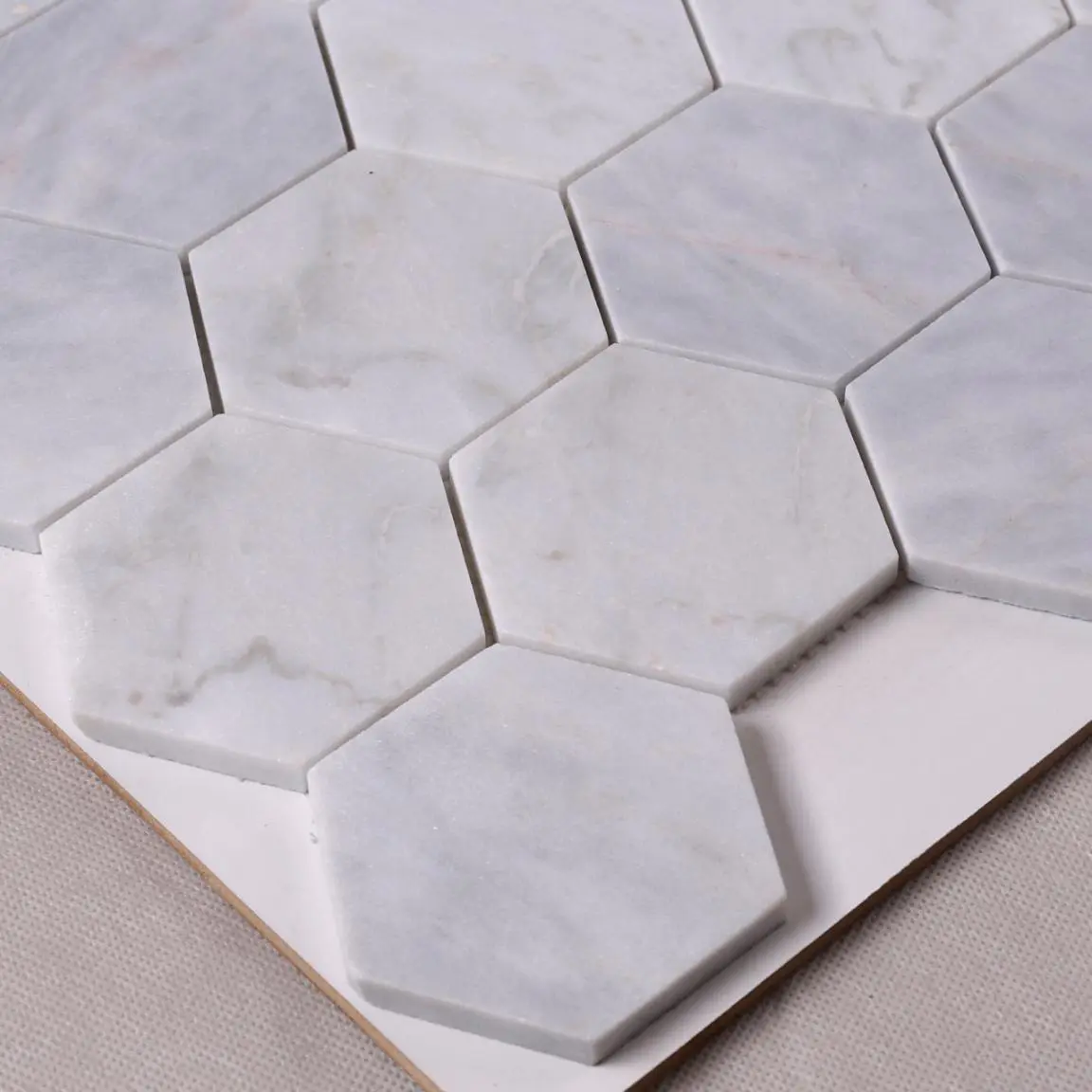 Wholesaler Hexagon Carrara White Stone Mosaic Tile Wall Decoration HSC01