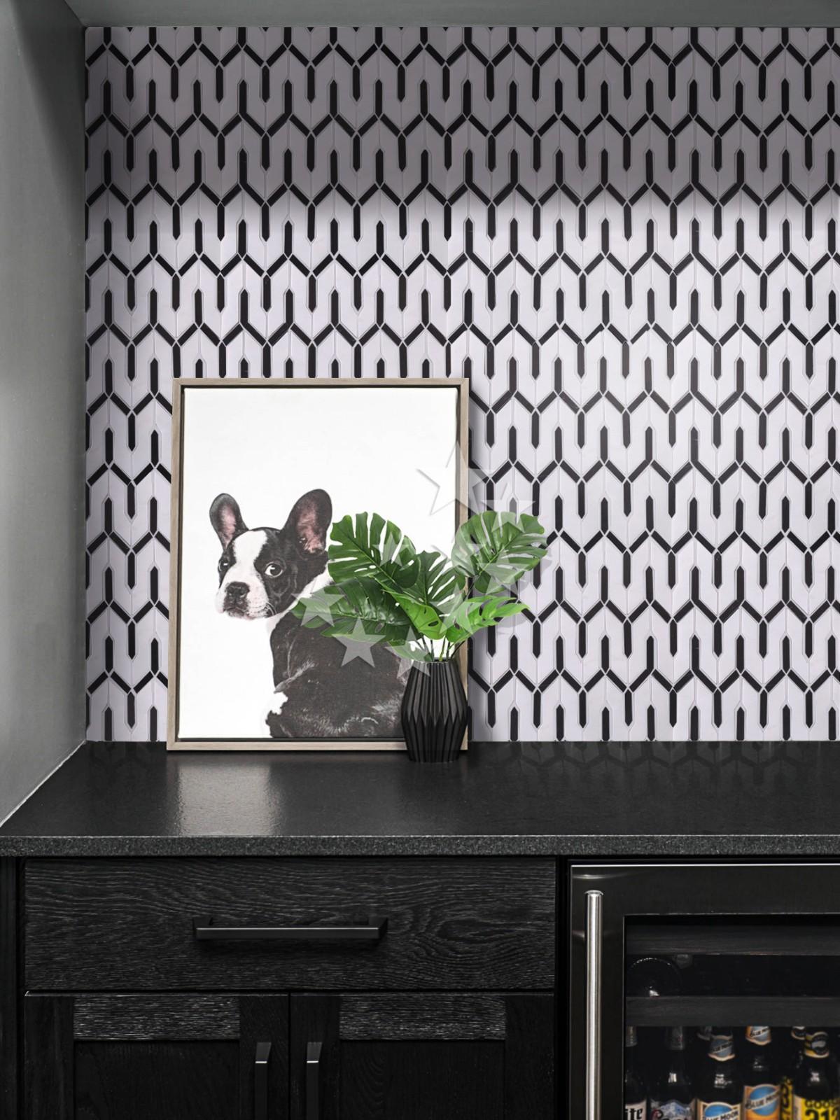 Heng Xing black decorative mosaic tiles design for kitchen-6