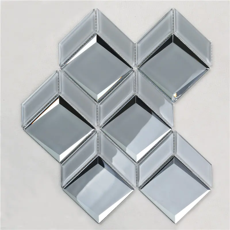 Newest Arrival Luxurious Gray Bevel Glass Mosaic For wall HMB172