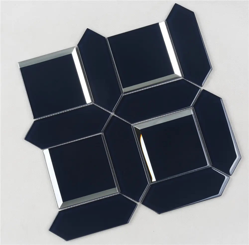Bevel Glossy Glass Mosaic tiles irregular shape HMB121