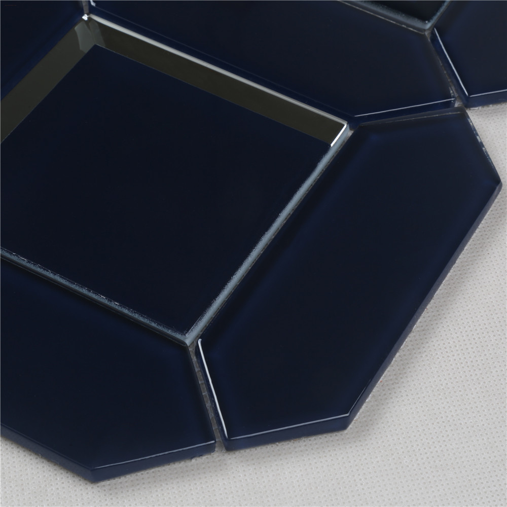 Bevel Glossy Glass Mosaic tiles irregular shape HMB121