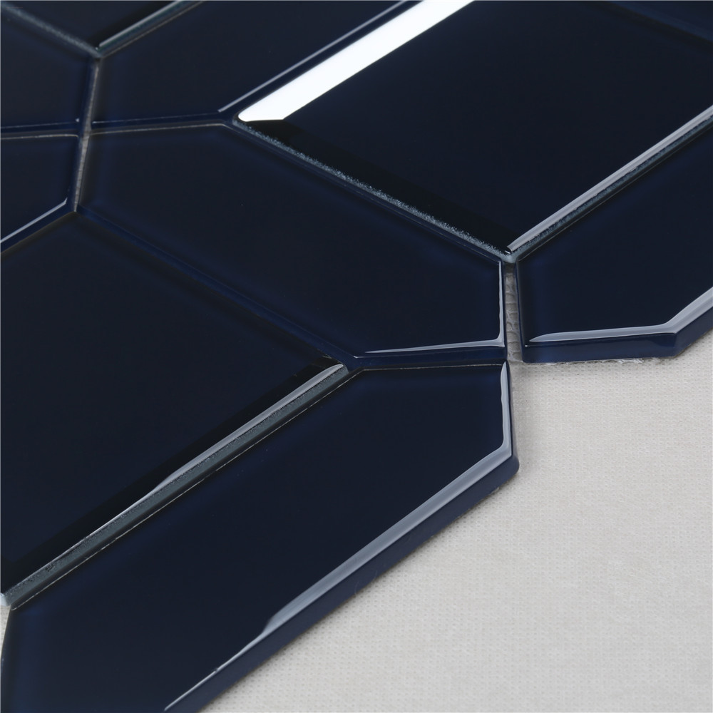 Bevel Glossy Glass Mosaic tiles irregular shape HMB121