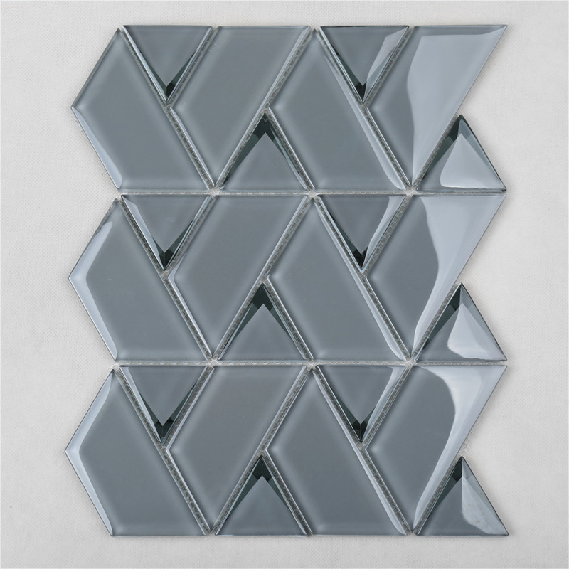 Gray Popular Bevel Mosaic Triangle Mix Trapezium For Wall Decoration HMB151-B