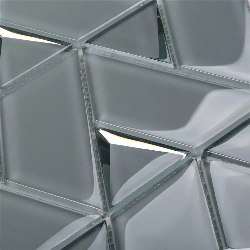 Gray Popular Bevel Mosaic Triangle Mix Trapezium For Wall Decoration HMB151-B