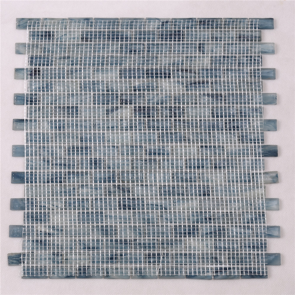 Light Blue Waterline swimming Pool Mosaic Tiles Cheap Price NM766