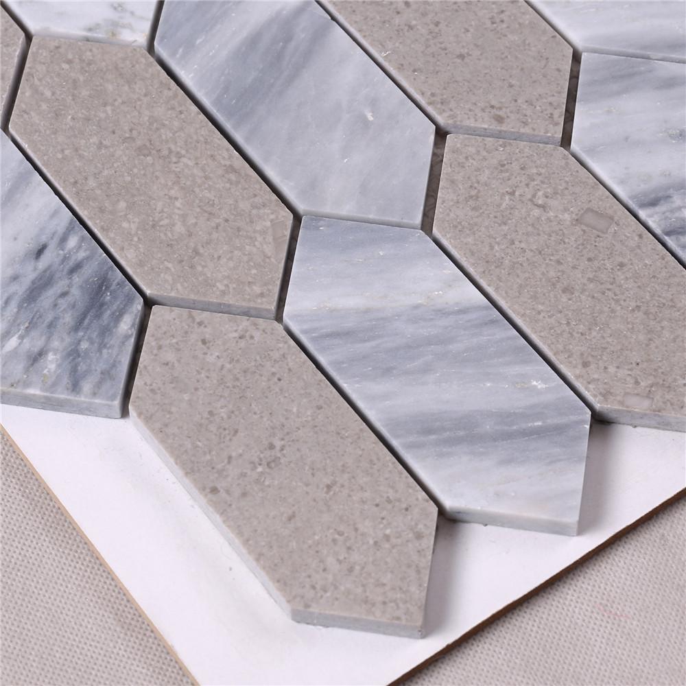 marble grey mosaic wall tiles flower for business for bathroom