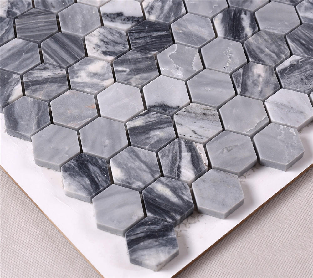Top Rated Hexagon Stone Mosaic Backsplash and Floor Tile HSC23