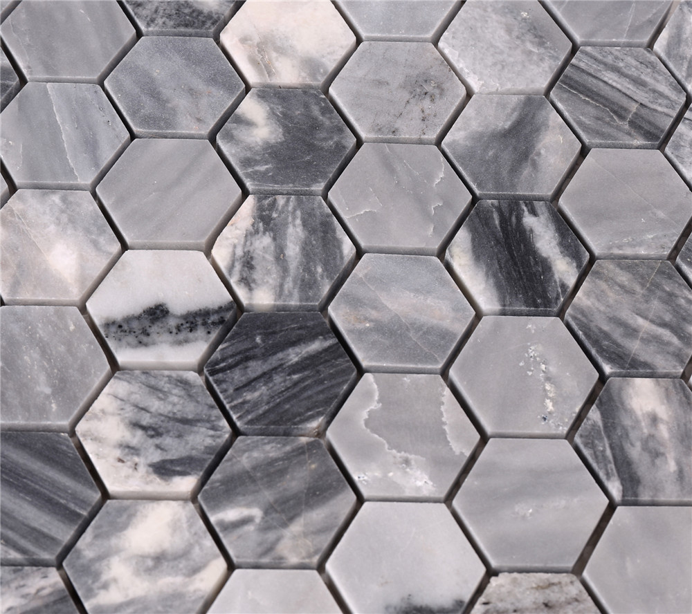 Top Rated Hexagon Stone Mosaic Backsplash and Floor Tile HSC23