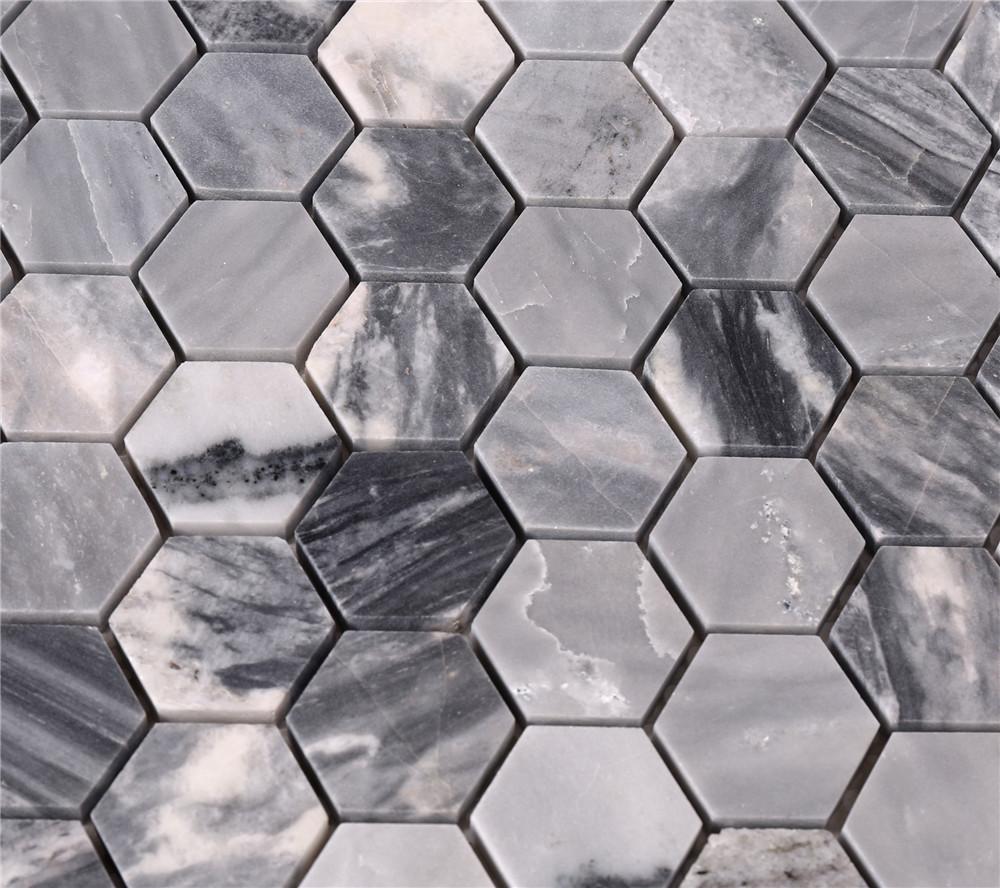 product-Hexagon Mosaic Tile Stone Floor tile-Heng Xing-img