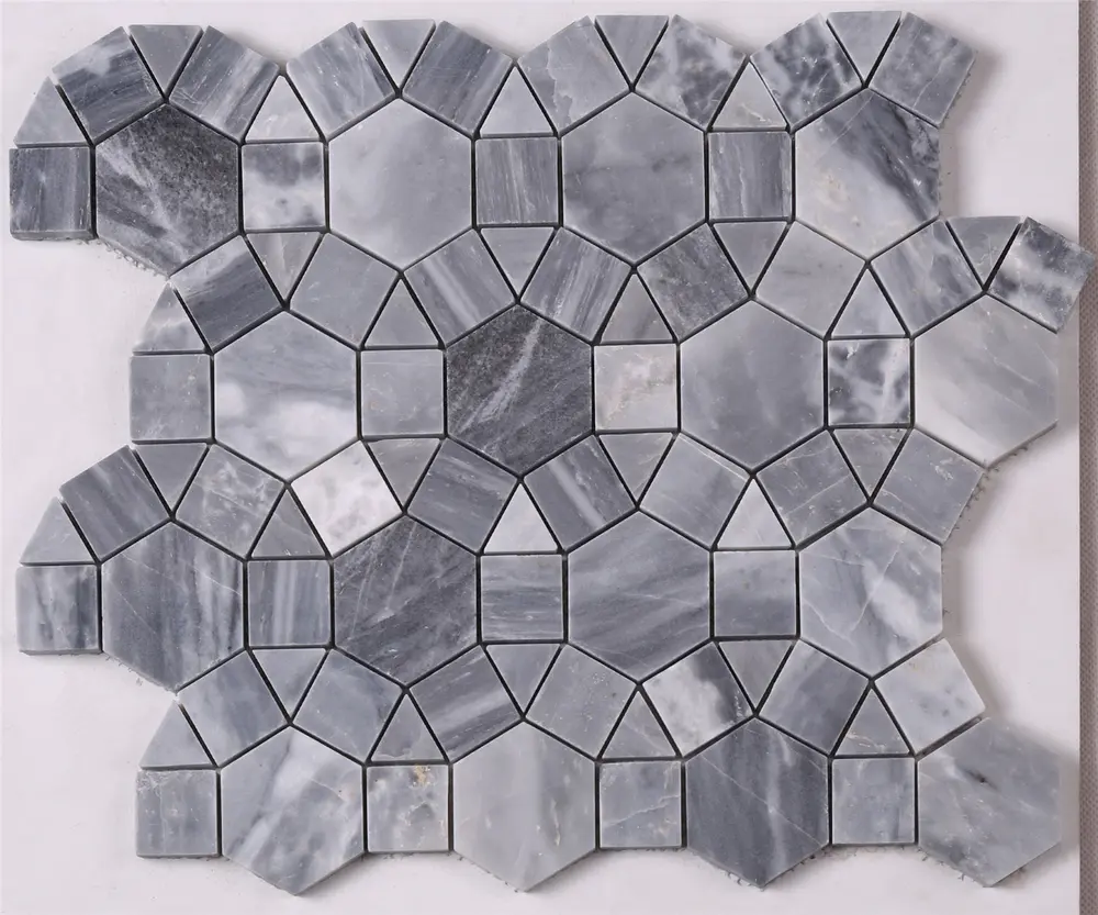 Dark Gray Round Shape Marble Mosaic Tile for Floor HSC32