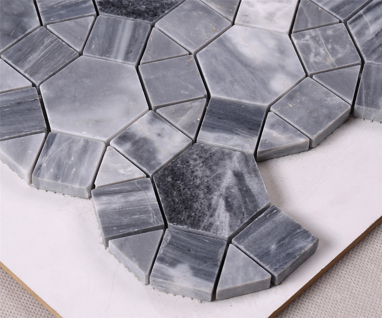 Dark Gray Round Shape Marble Mosaic Tile for Floor HSC32