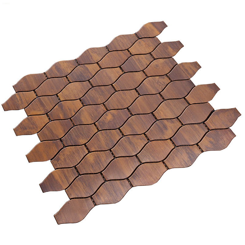 Leaf Shape Bronze Mosaic Tile for Wall Decoration