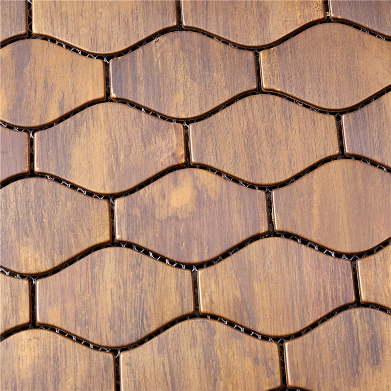 Leaf Shape Bronze Mosaic Tile for Wall Decoration