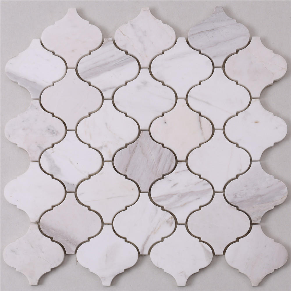 B803 Lantern Carrara White Marble Stone Flooring Mosaic Tiles