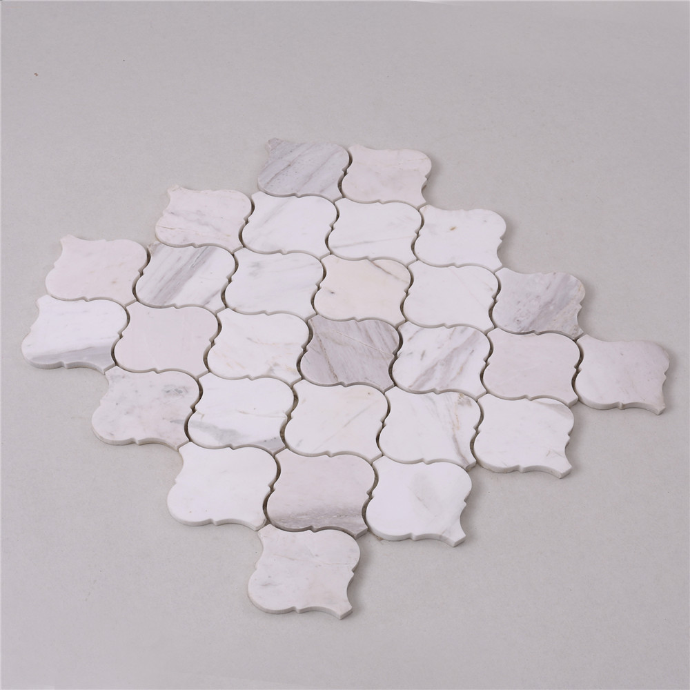 B803 Lantern Carrara White Marble Stone Flooring Mosaic Tiles