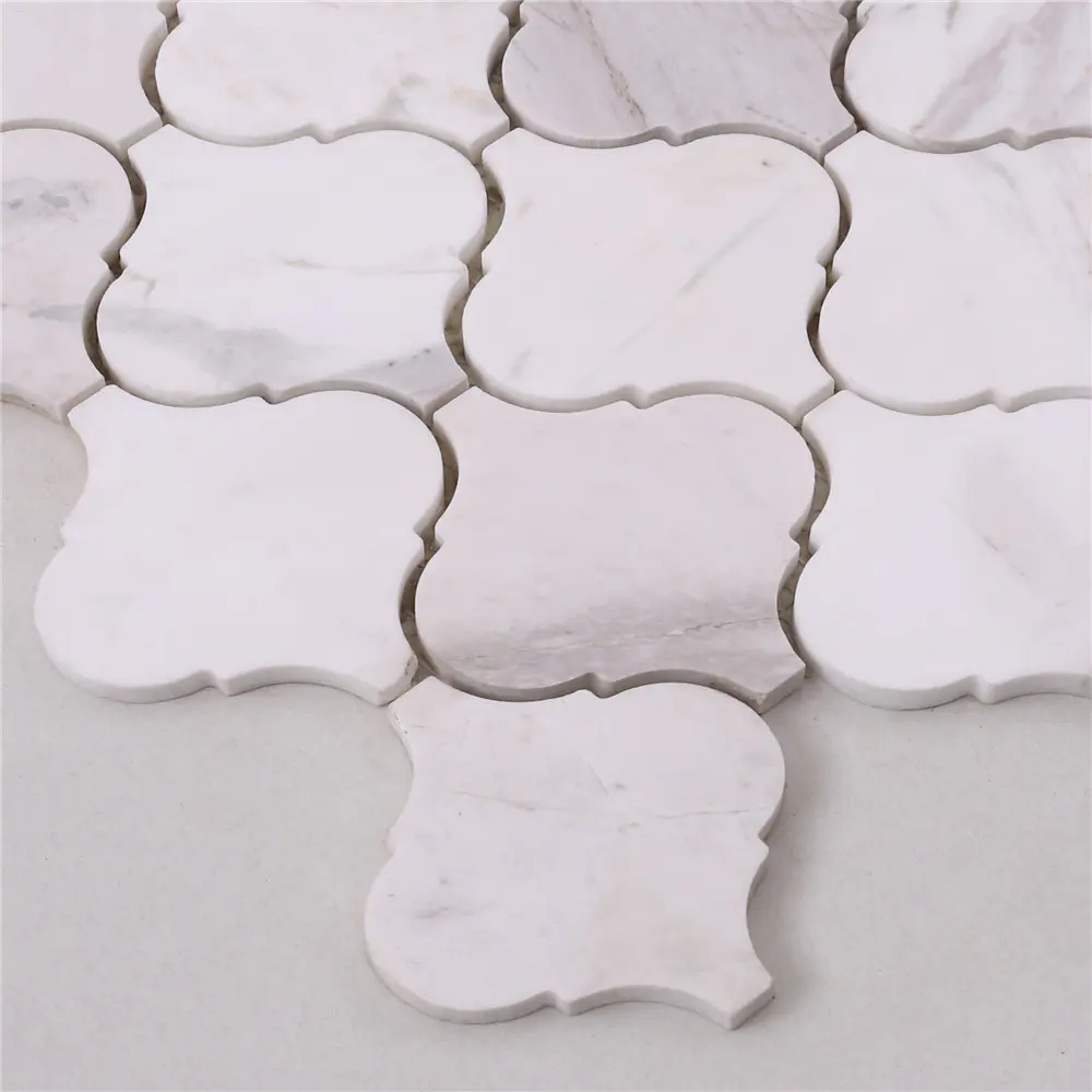 B803 Lantern Carrara White Marble Stone Flooring Mosaic Tiles