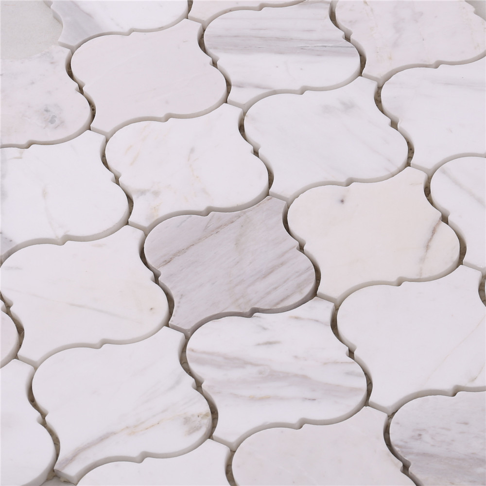 B803 Lantern Carrara White Marble Stone Flooring Mosaic Tiles