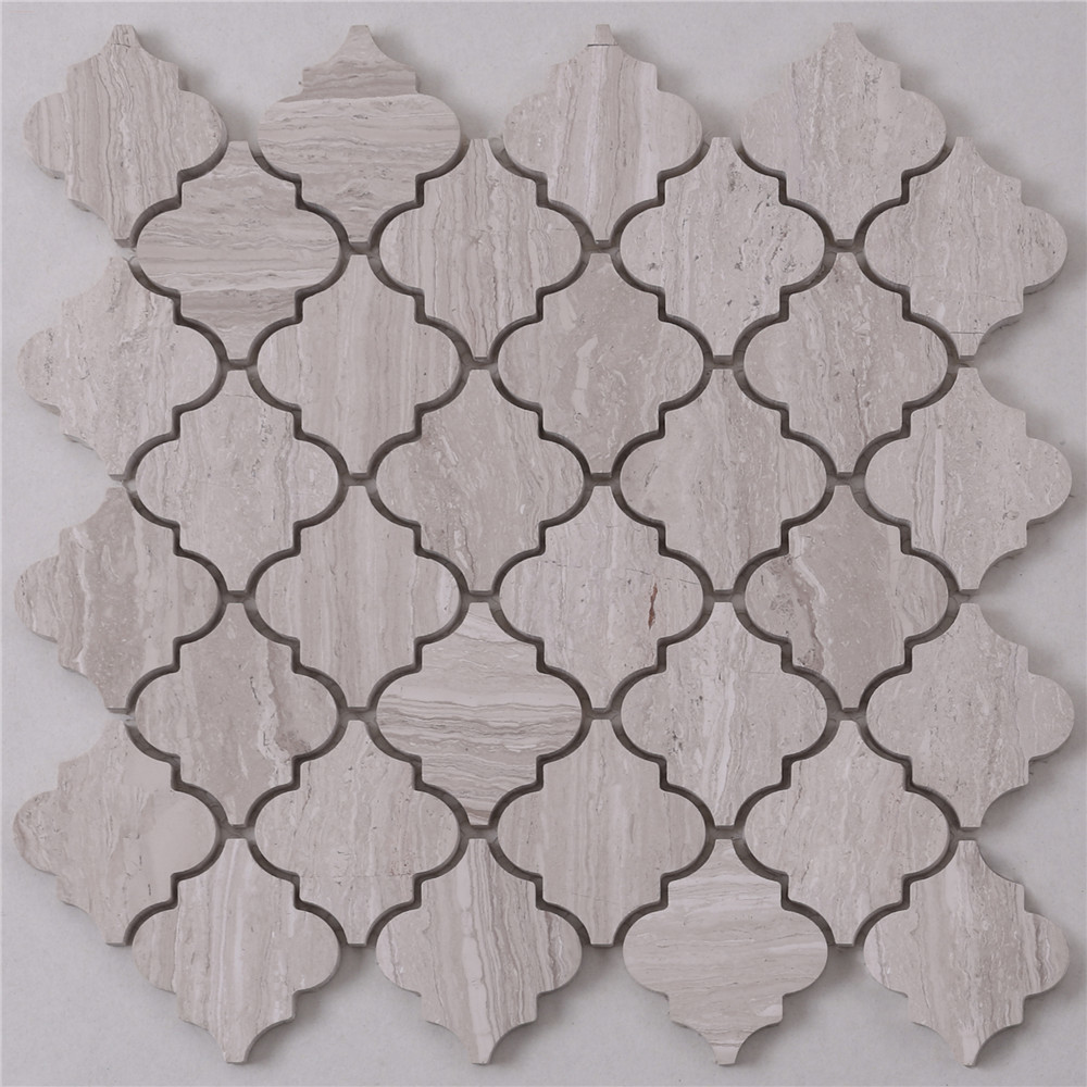 CAB2 Water Jet High Quality Lantern Backsplash Kitchen Stone Marble Mosaic Tile