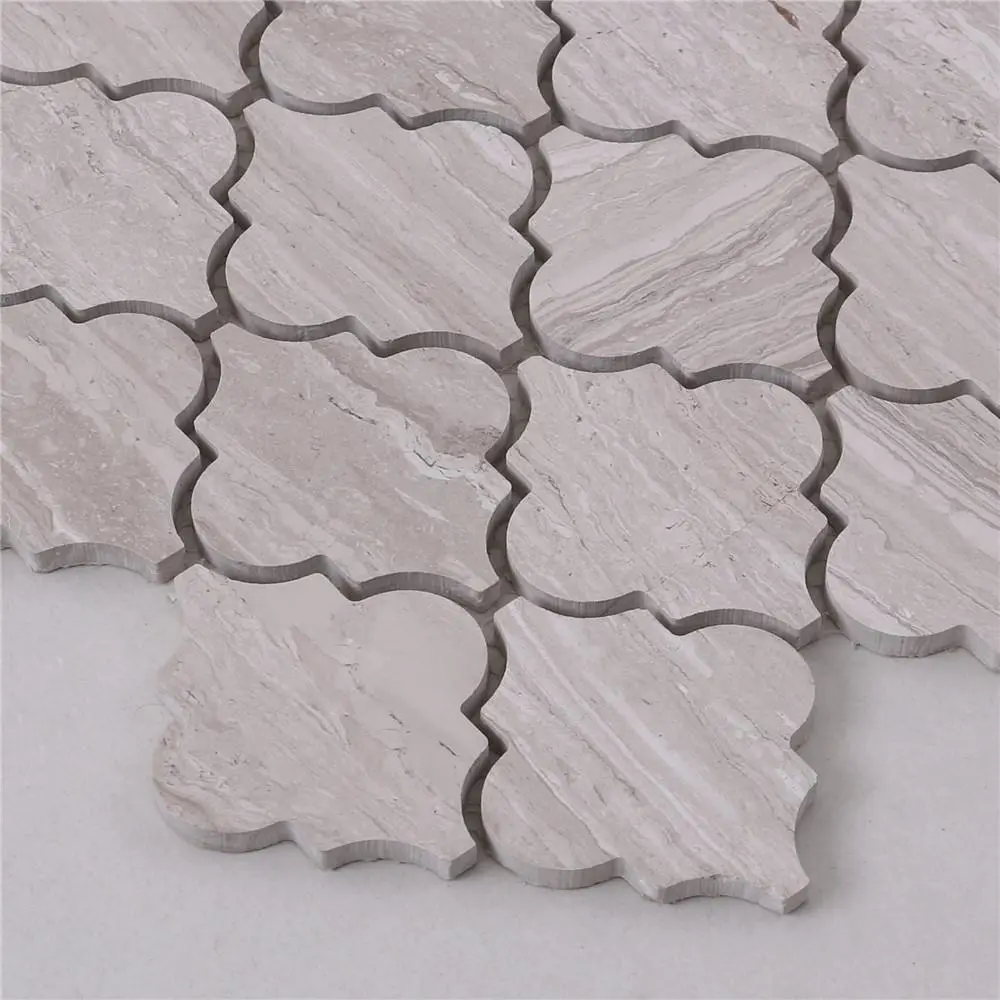 marble gray mosaic tile flower design for living room