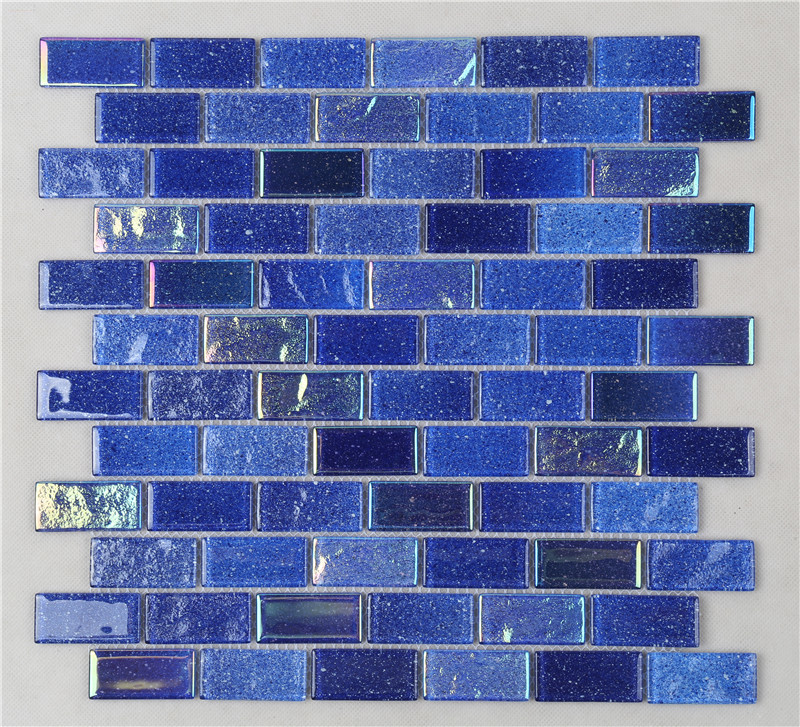 Ideal Outdoor Ocean Blue Iridescent Swimming Pool Mosaic Tiles HXK02-B